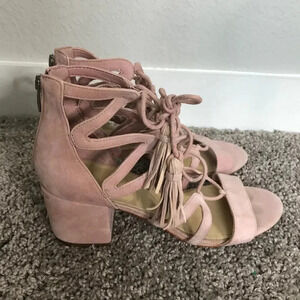 Marc Fisher Suede Pink Strappy Heels